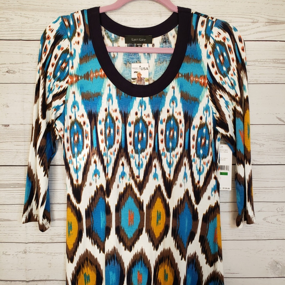 *SOLD*  Karen Kane Tribal Print Sheath Dress - Picture 5 of 8
